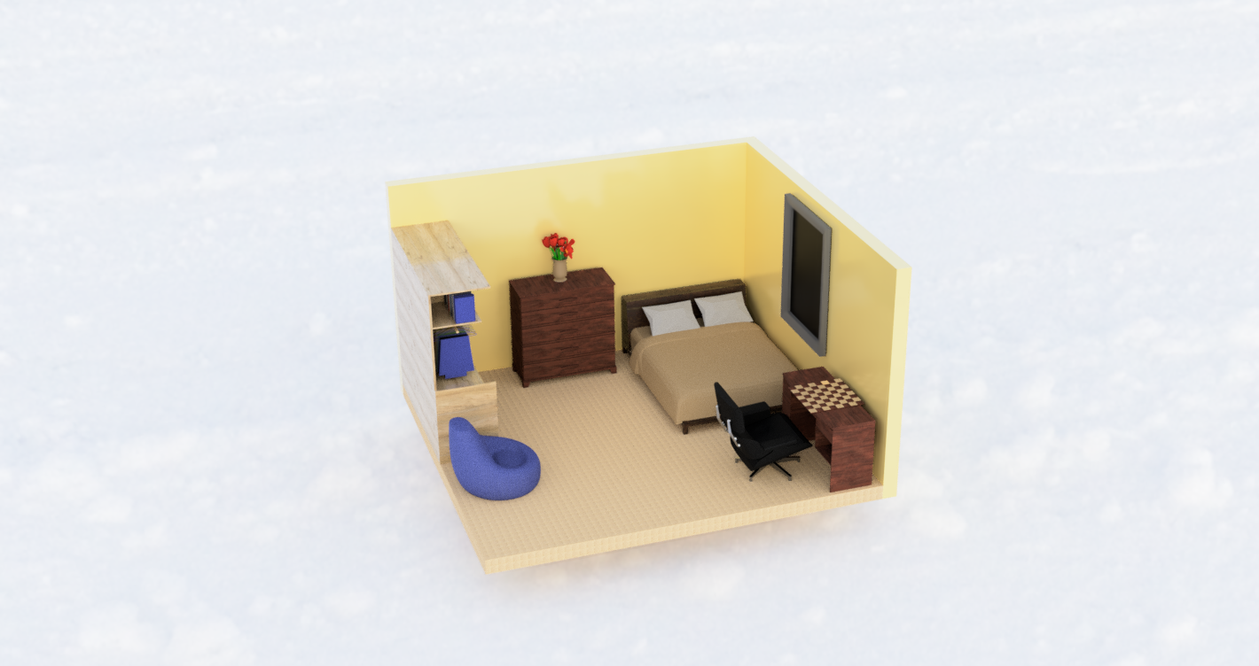 Miniature Full Bedroom Scale Model